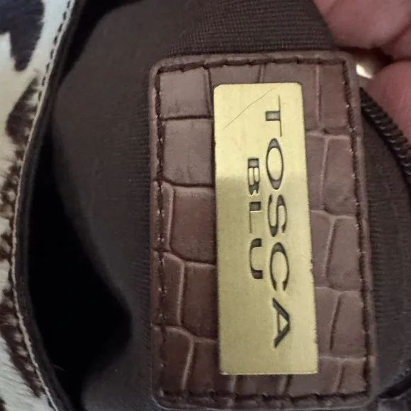 TOSCA BLU Brown Leather & Cowhide Shoulder Bag - Picture 7 of 10